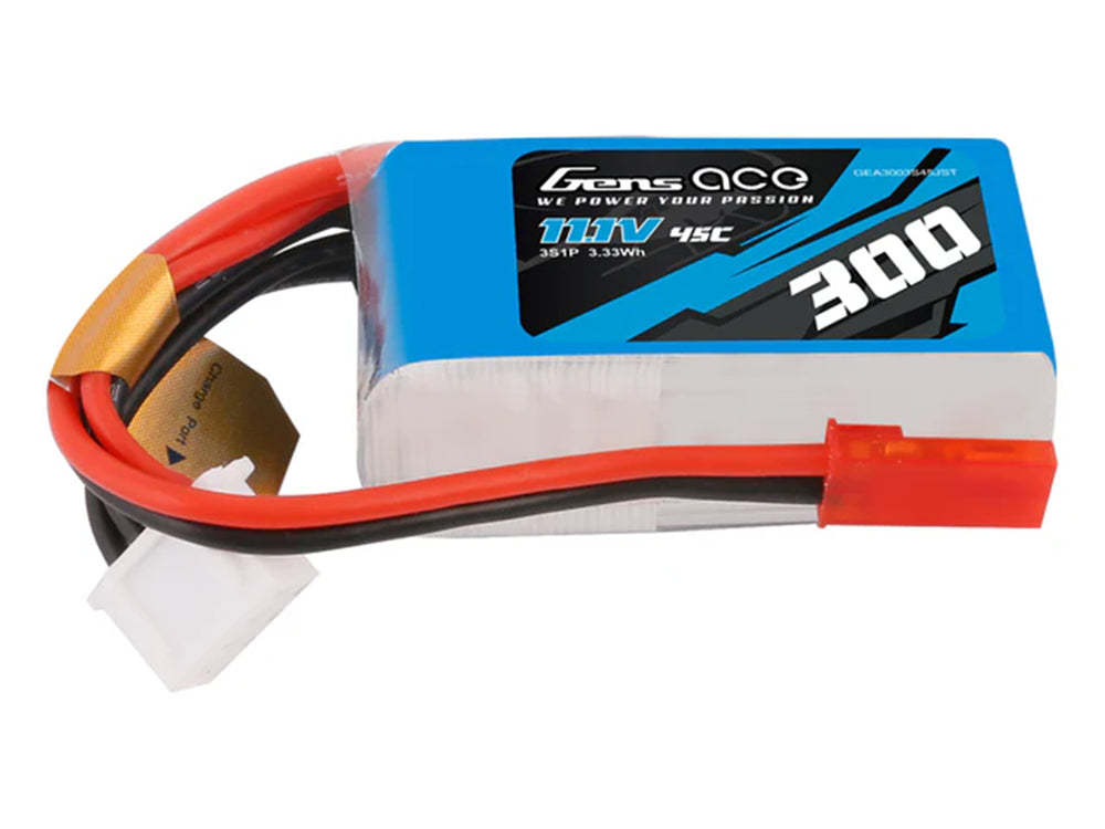 Gens Ace Li-Po 3S 11.1V 300mAh 45C with JST G3S0300-45JST