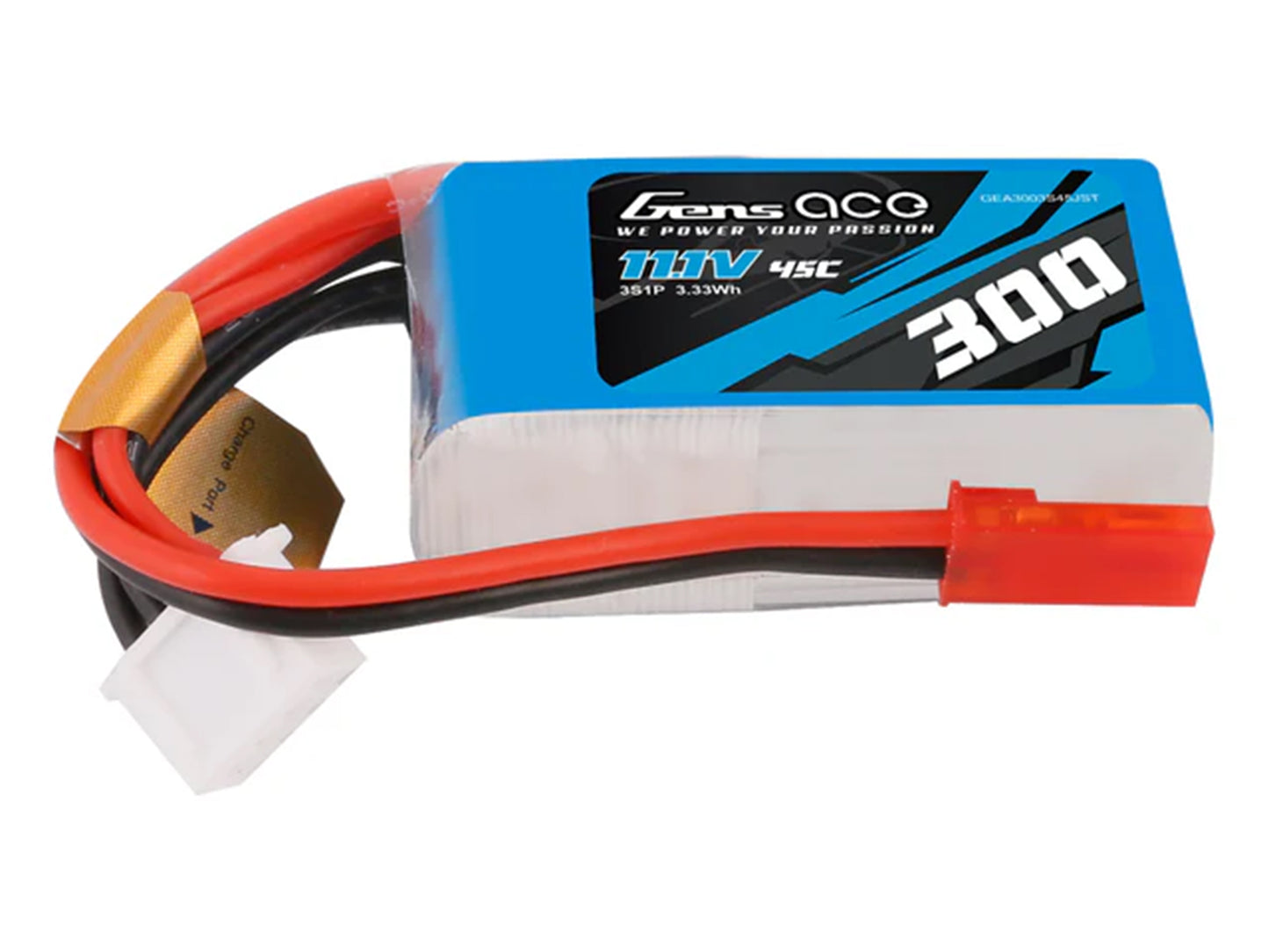 Gens Ace Li-Po 3S 11.1V 300mAh 45C with JST G3S0300-45JST