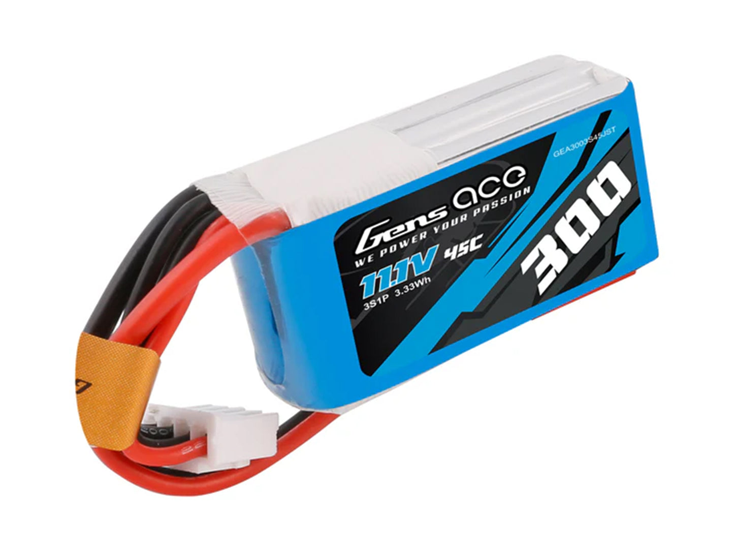 Gens Ace Li-Po 3S 11.1V 300mAh 45C with JST G3S0300-45JST
