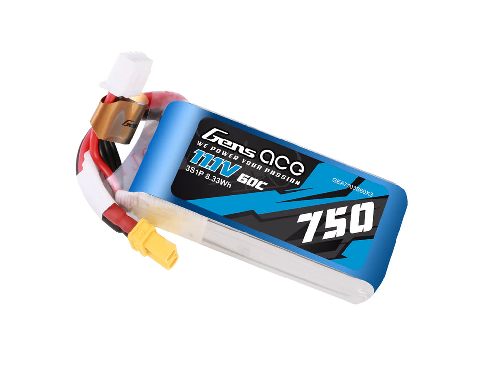 Gens Ace Li-Po 3S 11.1V 750mAh 60C with XT30 G3S0750-60X3