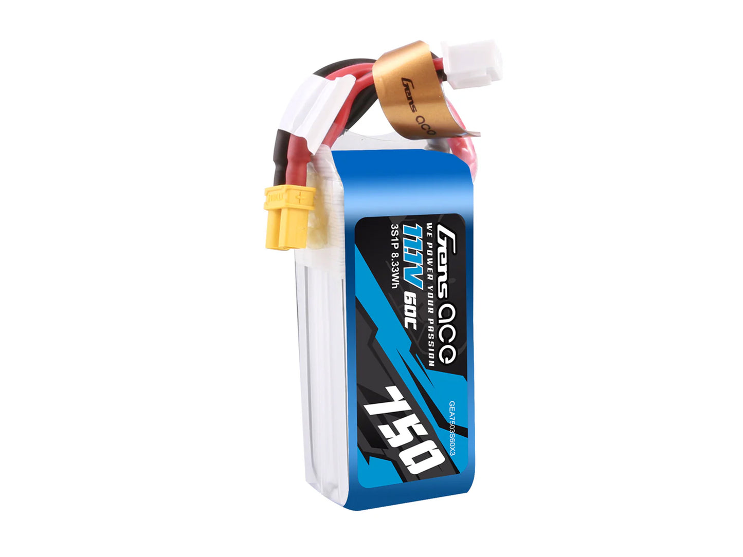 Gens Ace Li-Po 3S 11.1V 750mAh 60C with XT30 G3S0750-60X3