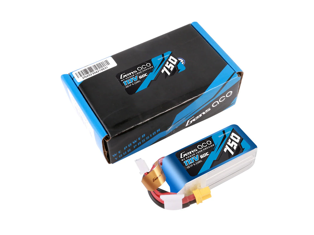 Gens Ace Li-Po 3S 11.1V 750mAh 60C with XT30 G3S0750-60X3