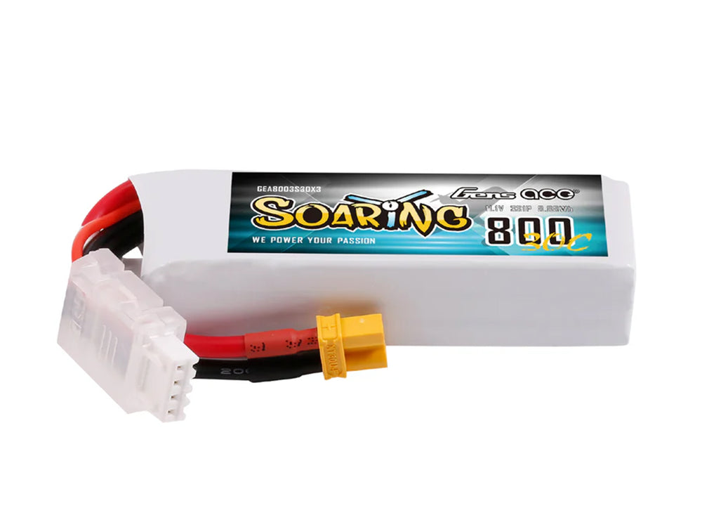 Gens Ace Li-Po 3S 11.1V 800mAh 30C Soaring with XT30 G3S0800-30X3