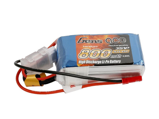 Gens Ace Li-Po 3S 11.1V 800mAh 45C with BEC G3S0800-45B