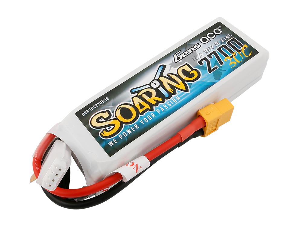 Gens Ace Li-Po 3S 11.1V 2700mAh 30C Soaring with XT60 G3S2700-30X6