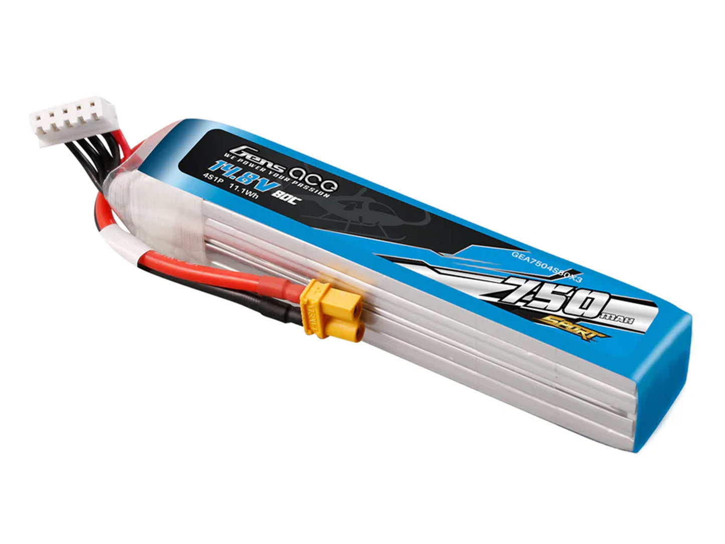Gens Ace Li-Po Sport 4S 14.8V 750mAh 80C with XT30 G4S0750-80X3