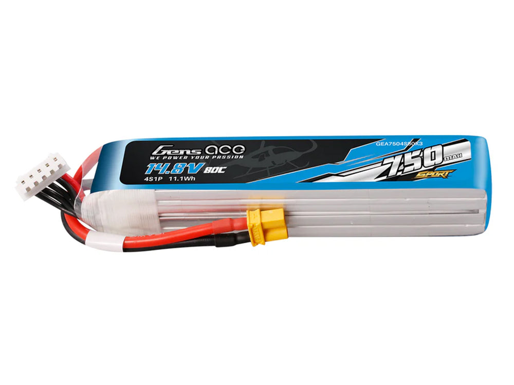 Gens Ace Li-Po Sport 4S 14.8V 750mAh 80C with XT30 G4S0750-80X3