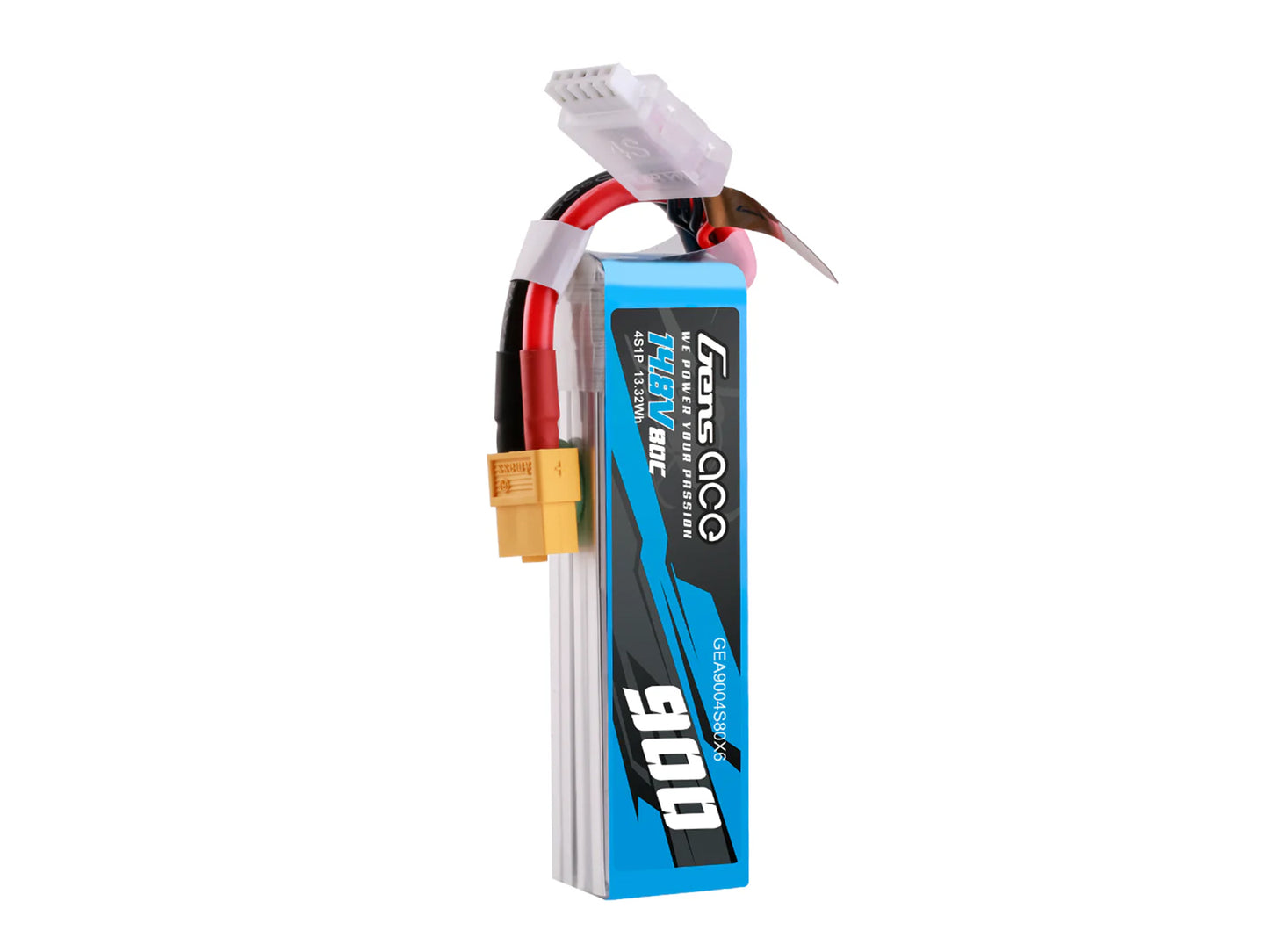 Gens Ace Li-Po 4S 14.8V 900mAh 80C with XT60 G4S0900-80X6