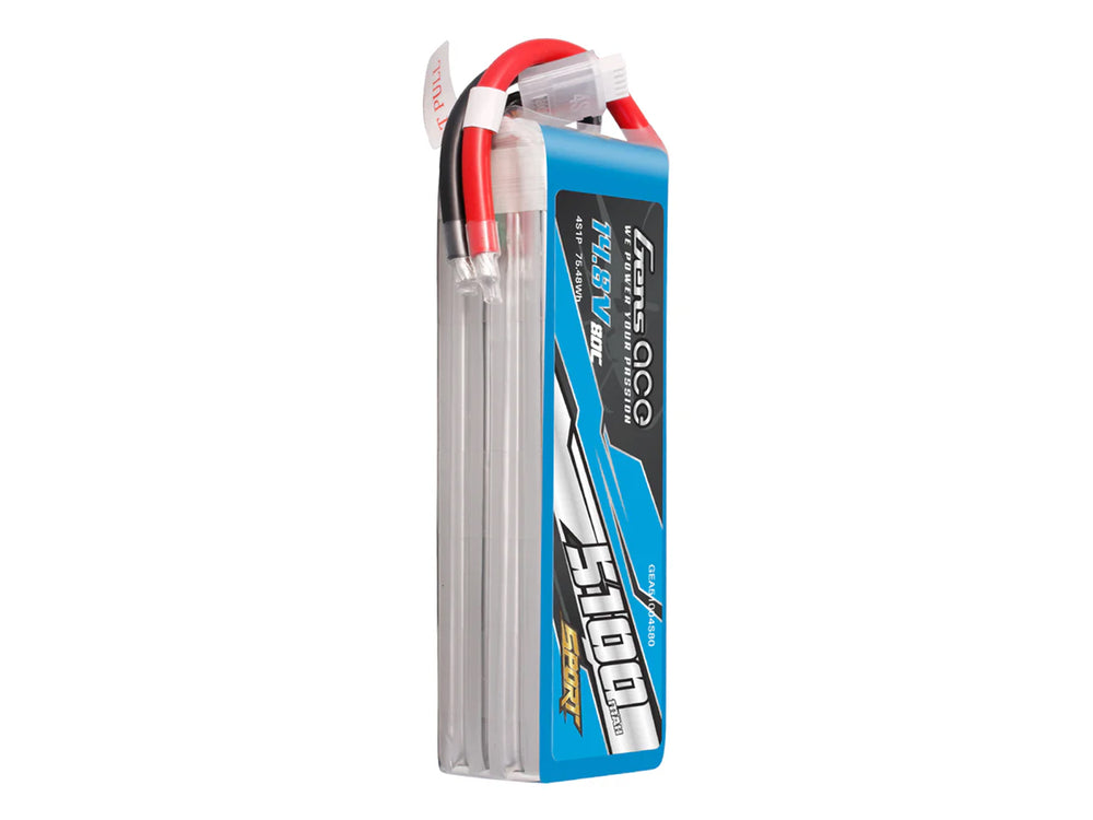 Gens Ace Li-Po Sport 4S 14.8V 5100mAh 80C with No Plug G4S5100-80