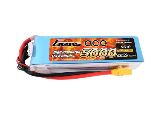 Gens Ace Li-Po 5S 18.5V 5000mAh 60C with XT90 G5S5000-60X9