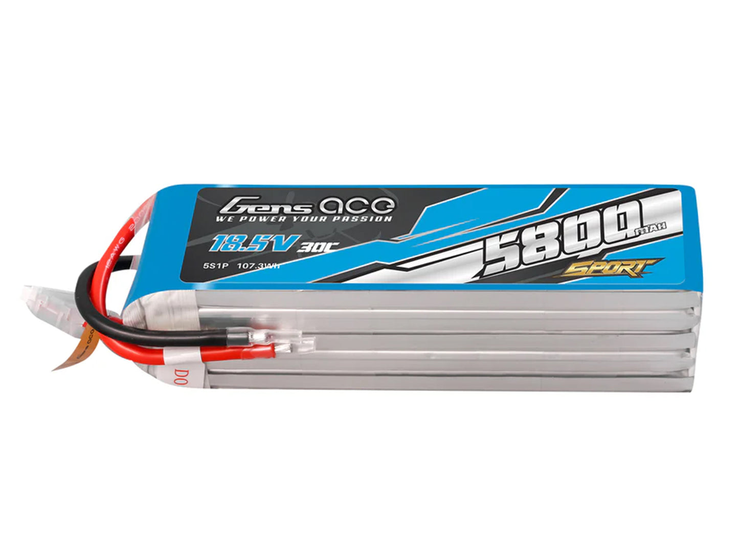 Gens Ace Li-Po Sport 5S 18.5V 5800mAh 30C with No Plug G5S5800-30