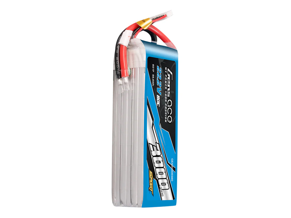 Gens Ace Li-Po Sport 6S 22.2V 3000mAh 80C with No Plug G6S3000-80