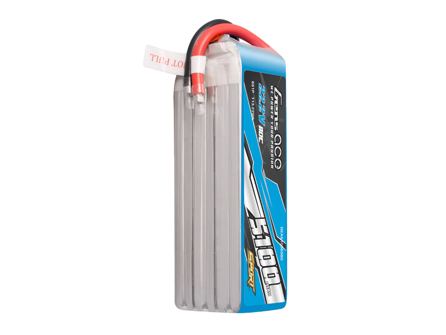 Gens Ace Li-Po Sport 6S 22.2V 5100mAh 80C with No Plug G6S5100-80