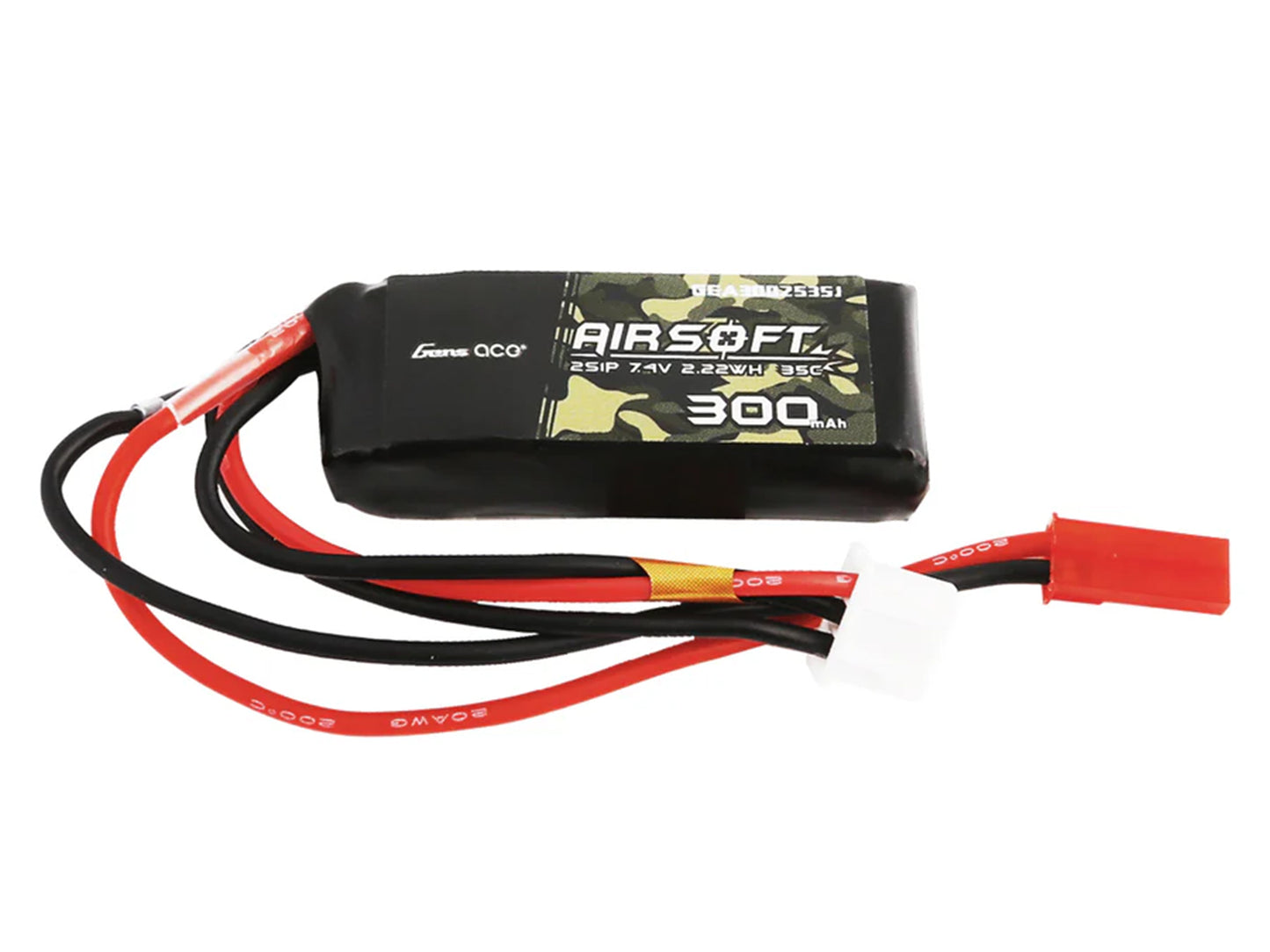 Gens Ace Airsoft 2S 300mAh 35C with JST (HPA Control) GAS2S0300-35J