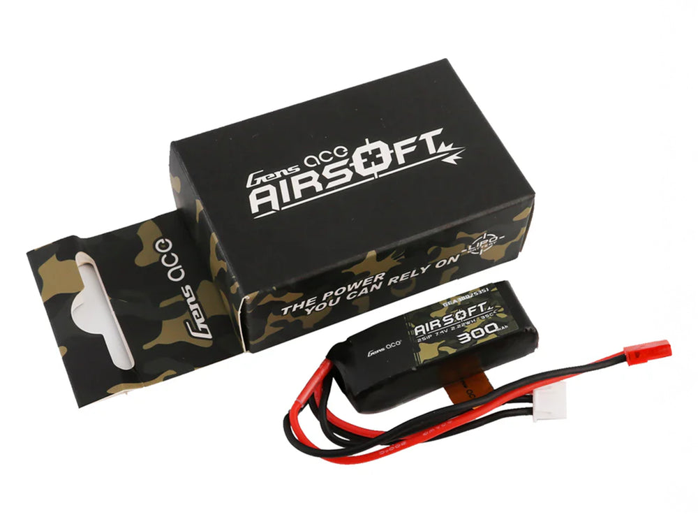 Gens Ace Airsoft 2S 300mAh 35C with JST (HPA Control) GAS2S0300-35J
