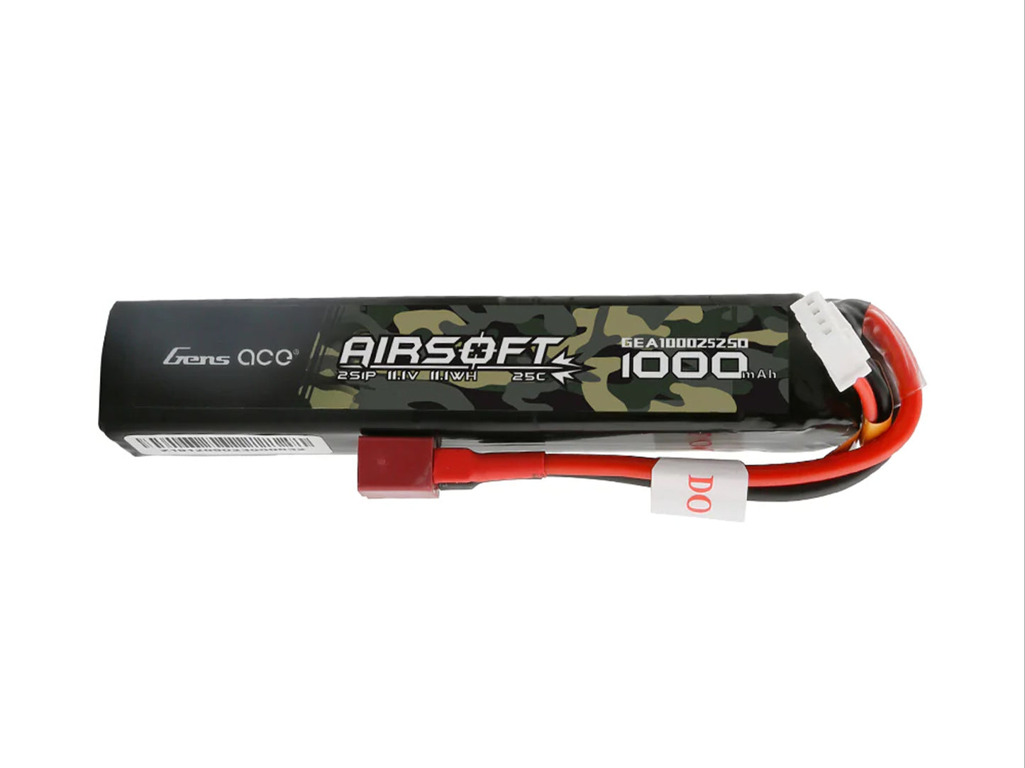 Gens Ace Airsoft 2S 1000mAh 25C with Deans GAS2S1000-25D