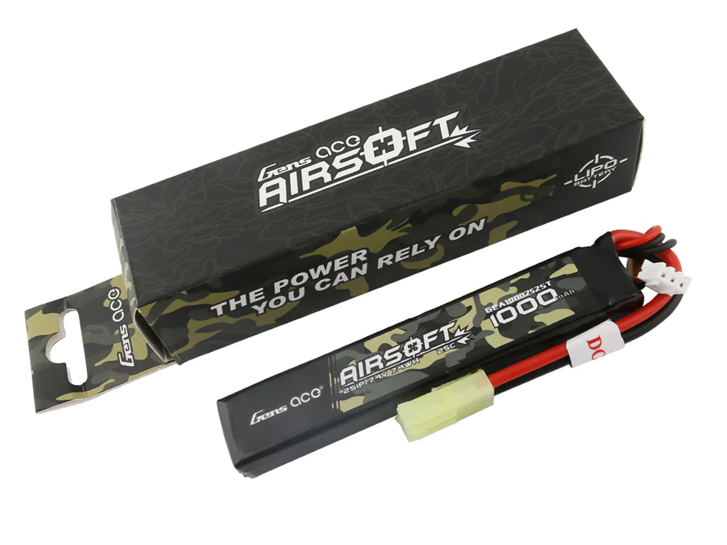 Gens Ace Airsoft 2S 1000mAh 25C with Tamiya GAS2S1000-25T