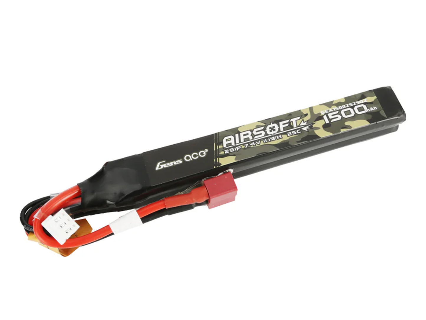Gens Ace AirSoft 2S 1500mAh 25C Twin with Deans (fit Most AEG) GAS2S1500-25D2