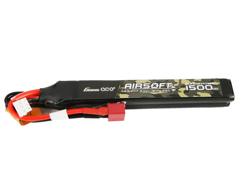 Gens Ace AirSoft 2S 1500mAh 25C Twin with Deans (fit Most AEG) GAS2S1500-25D2