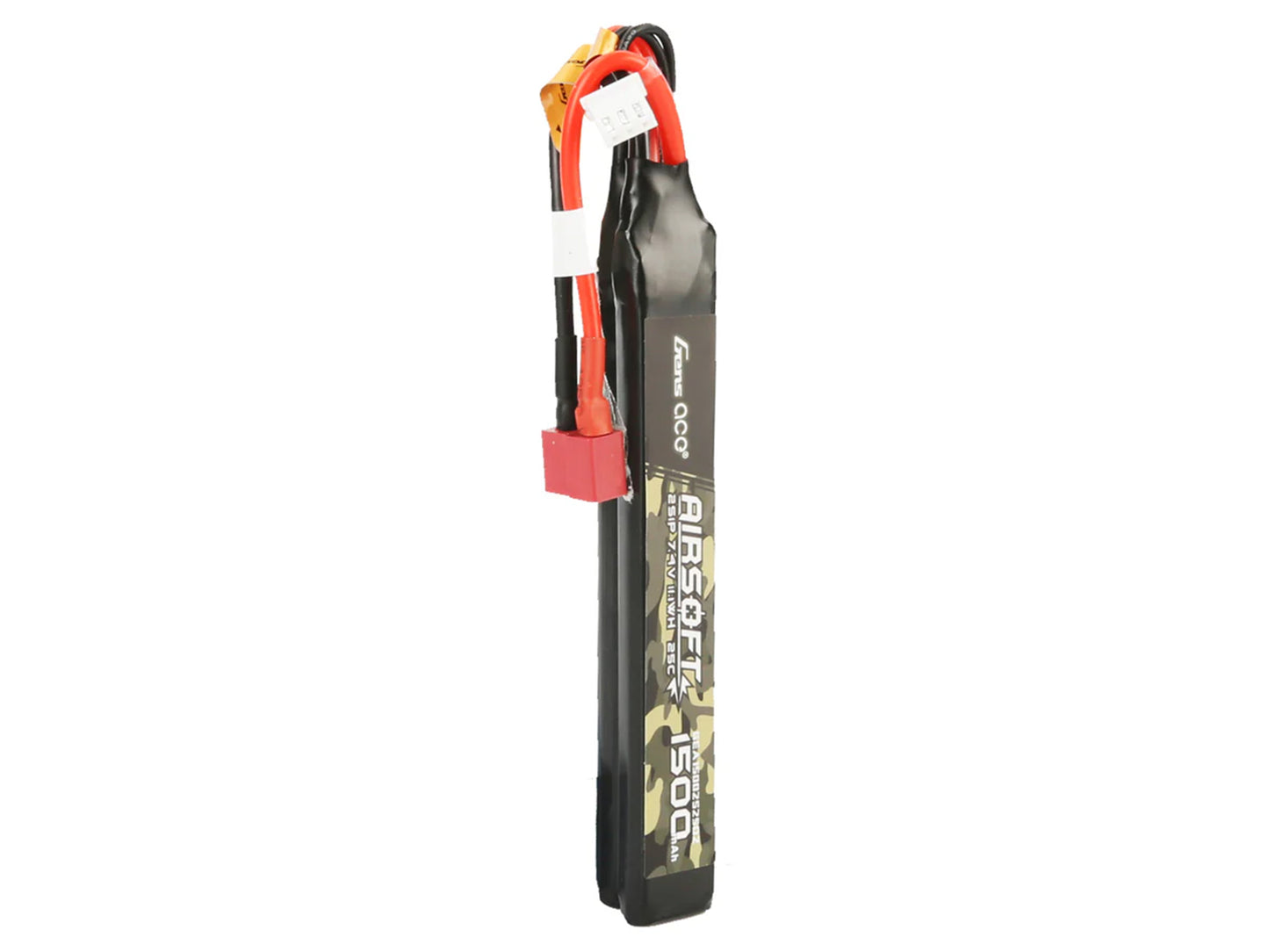 Gens Ace AirSoft 2S 1500mAh 25C Twin with Deans (fit Most AEG) GAS2S1500-25D2