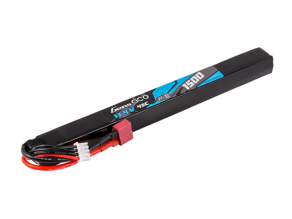 Gens Ace Airsoft 3S HV 1500mAh 45C with Deans (AK47 Long Stick) GAS3H1500-45D
