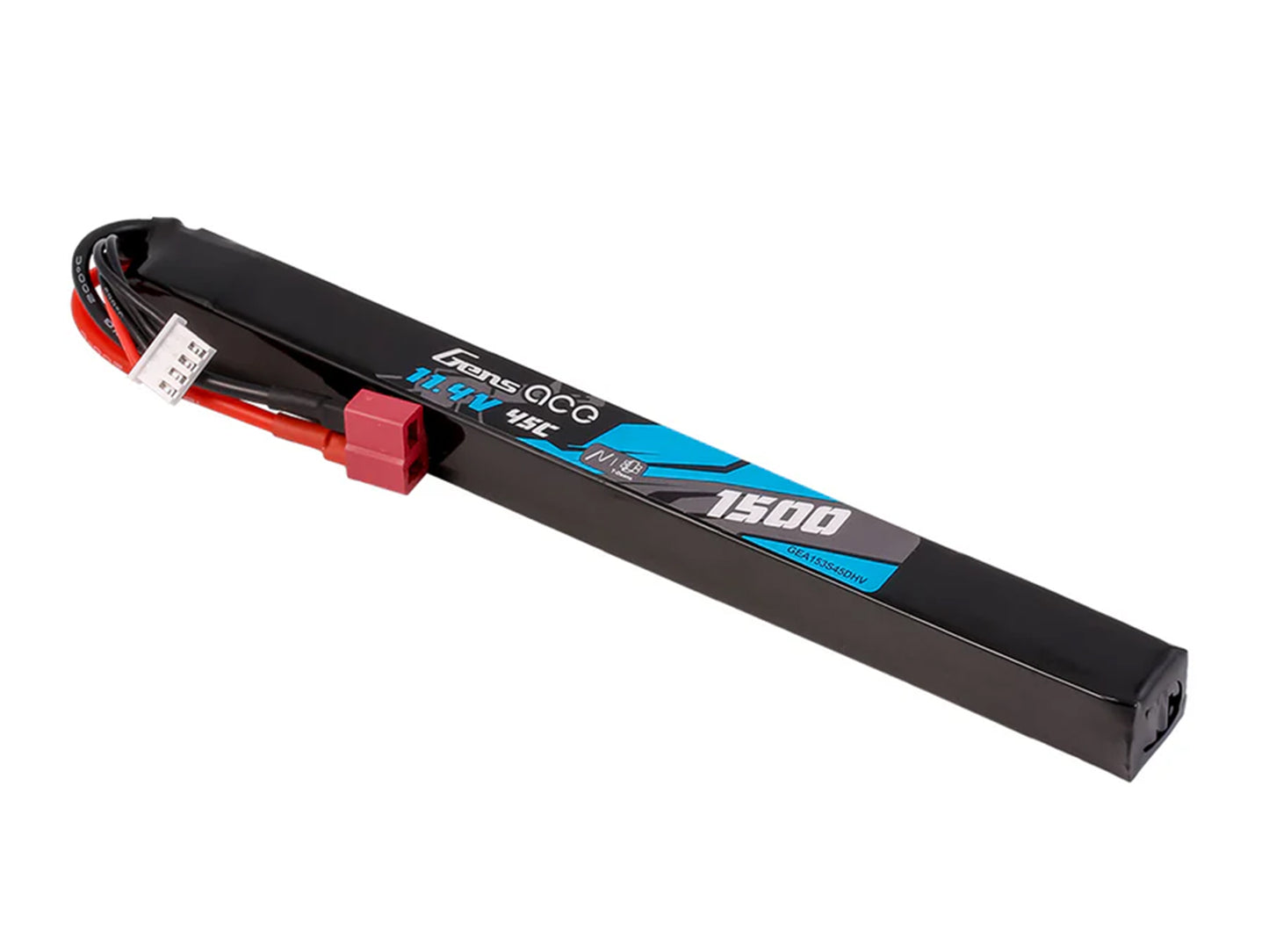 Gens Ace Airsoft 3S HV 1500mAh 45C with Deans (AK47 Long Stick) GAS3H1500-45D