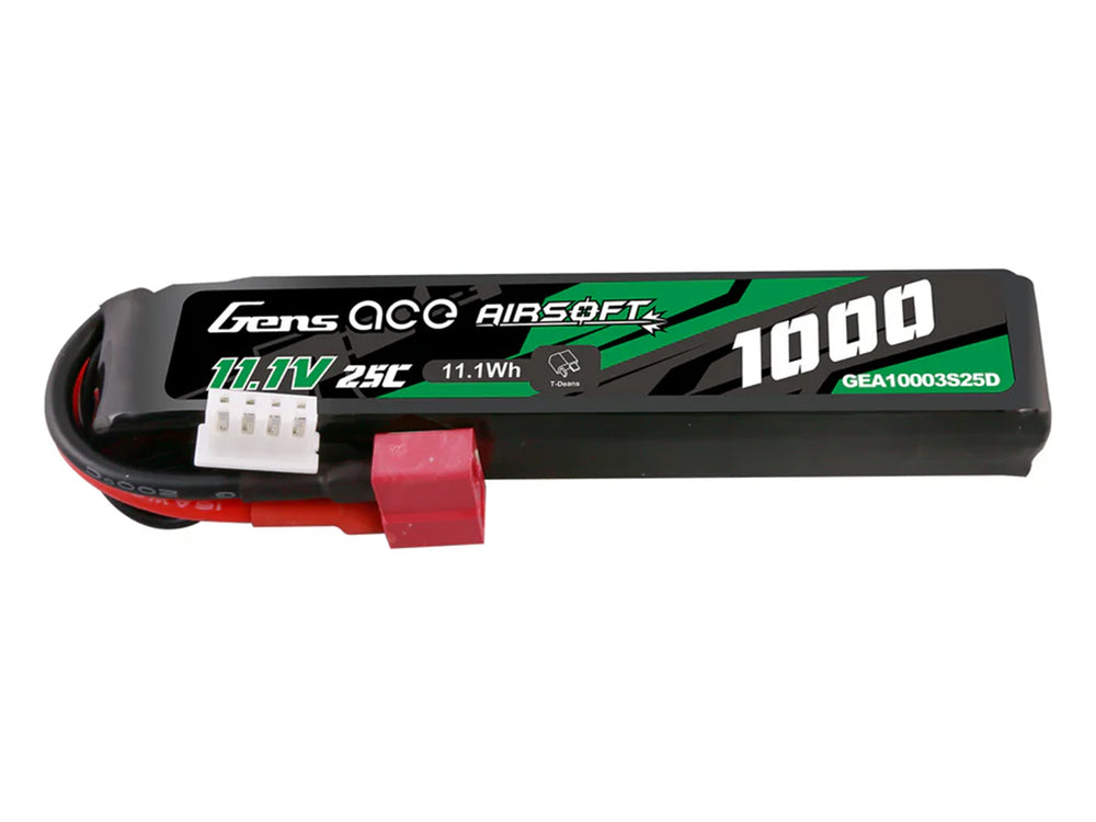 Gens Ace Airsoft 3S 1000mAh 25C with Deans (fit Most AEG) GAS3S1000-25D