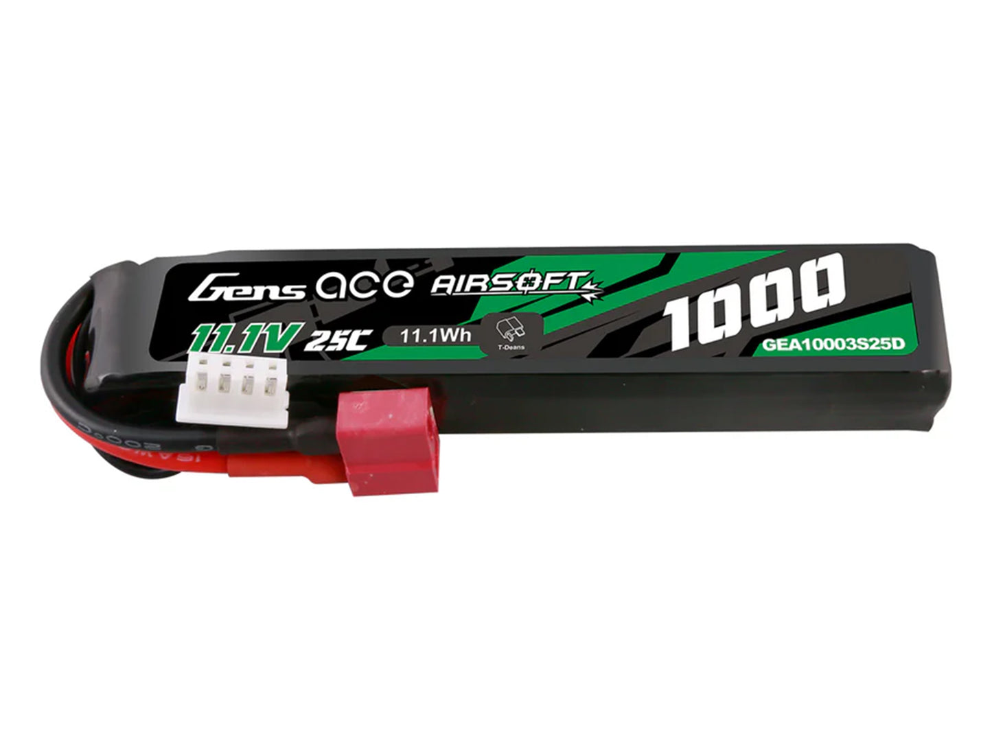 Gens Ace Airsoft 3S 1000mAh 25C with Deans (fit Most AEG) GAS3S1000-25D