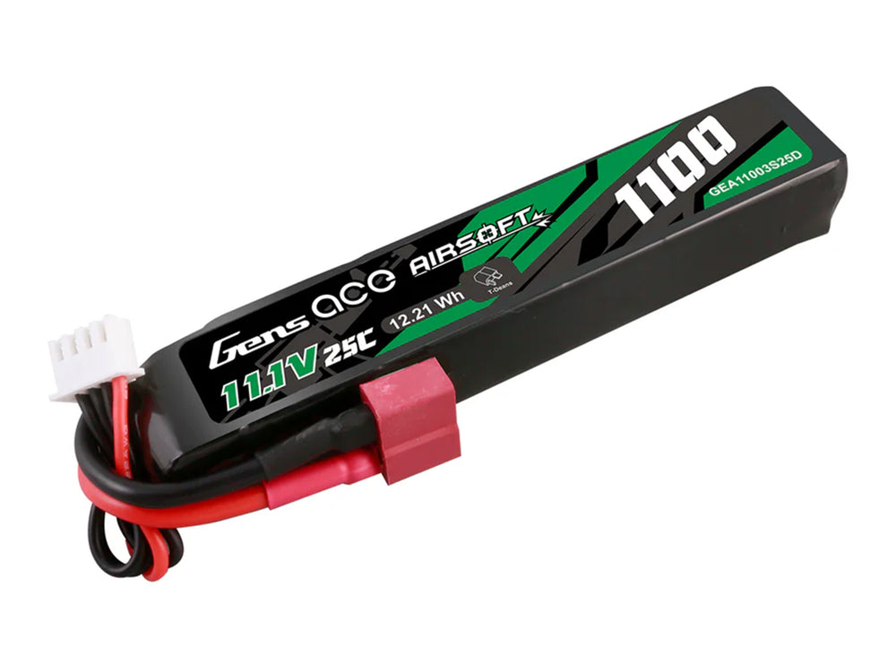 Gens Ace Airsoft 3S 1100mAh 25C with Deans (fit Most AEG) GAS3S1100-25D
