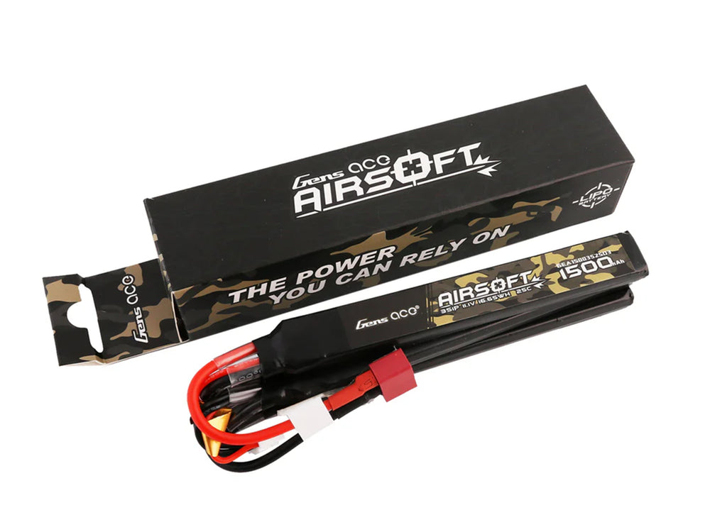 Gens Ace Airsoft 3S 1500mAh 25C with Deans-3X (fit Most AEG) GAS3S1500-25D3