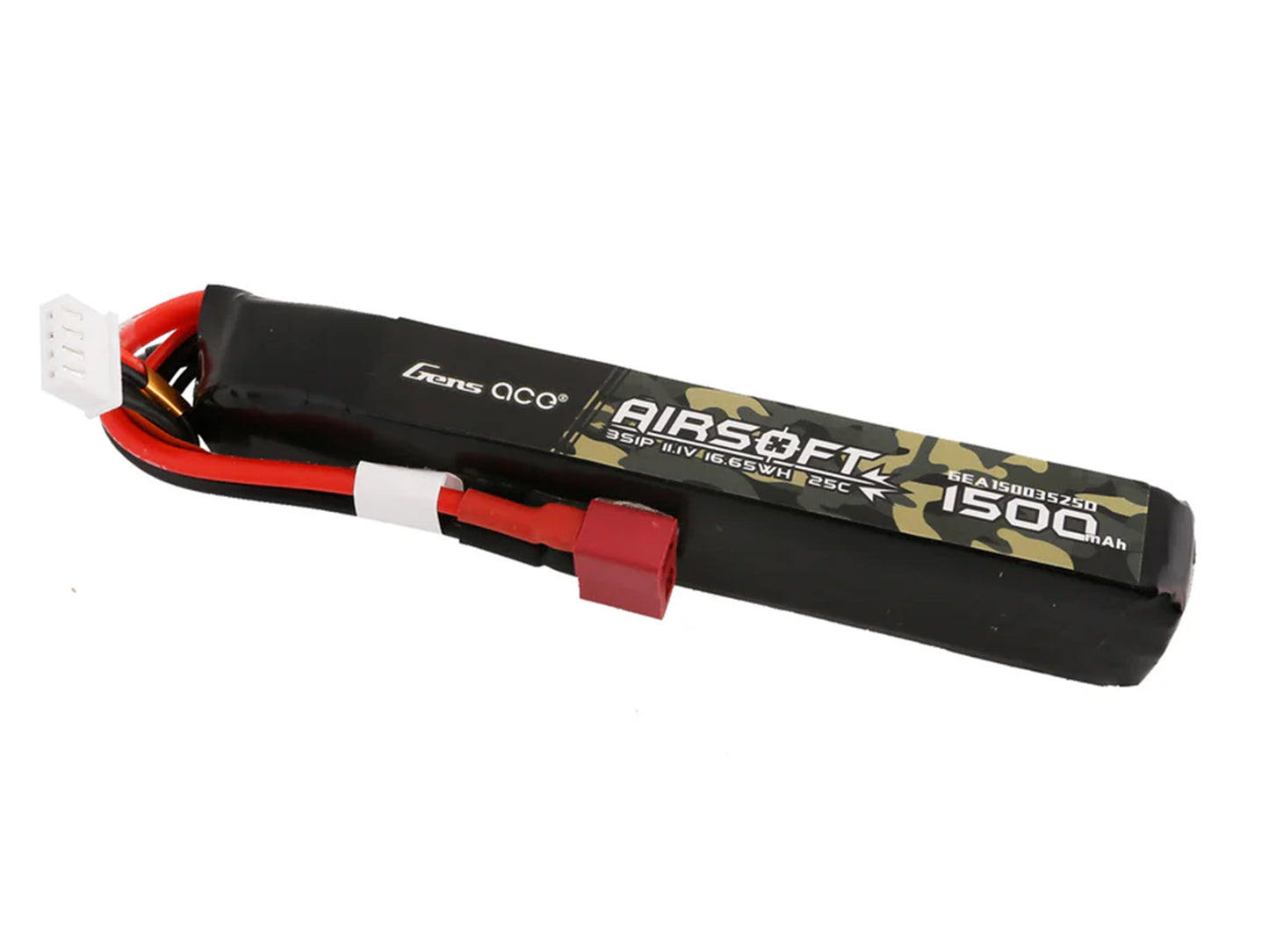 Gens Ace Airsoft 3S 1500mAh 25C with Deans (fit Most AEG) GAS3S1500-25D