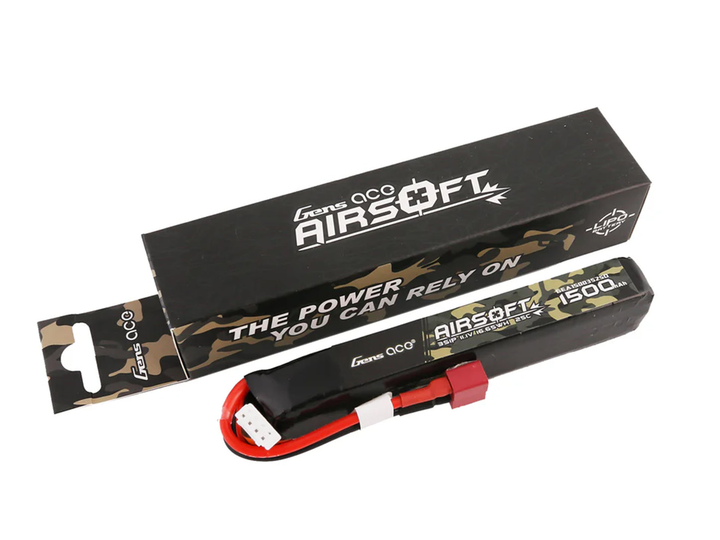 Gens Ace Airsoft 3S 1500mAh 25C with Deans (fit Most AEG) GAS3S1500-25D
