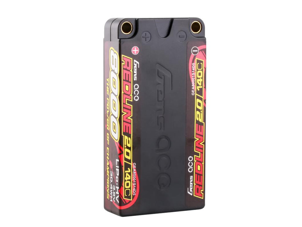 Gens Ace Li-Po HV Car Hard Case 1S2P 3.8V 8000mAh 140C RL2 5mm GC1H8000S-140G5