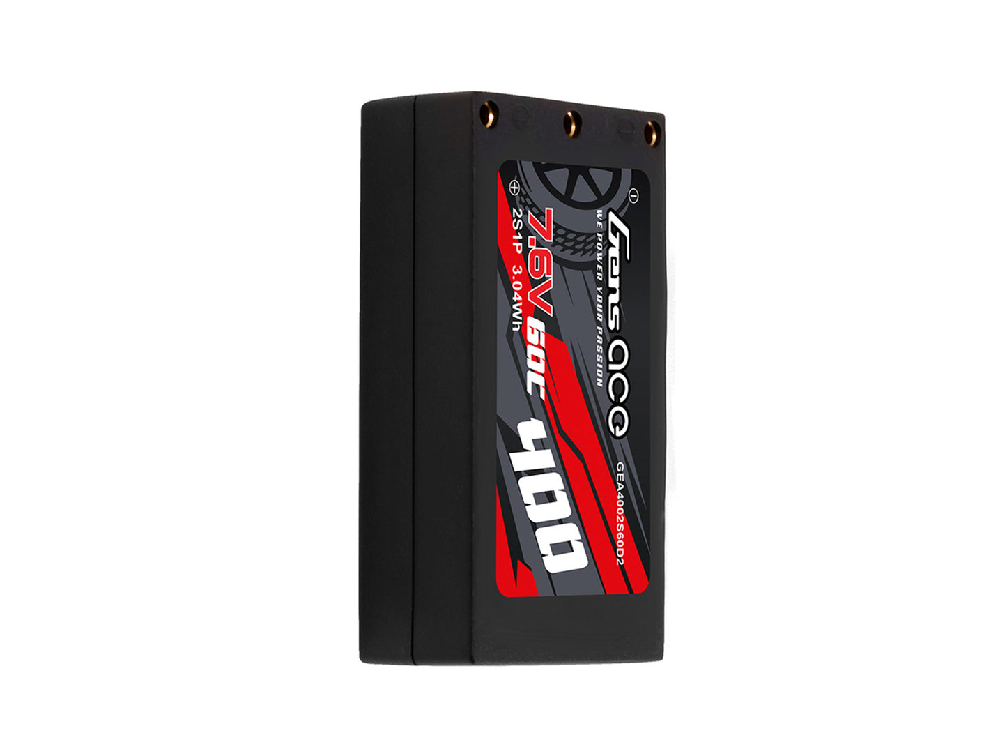Gens Ace Li-Po HV Car Hard Case 2S 7.6V 400mAh 60C with 2MM GC2H0400-60G2