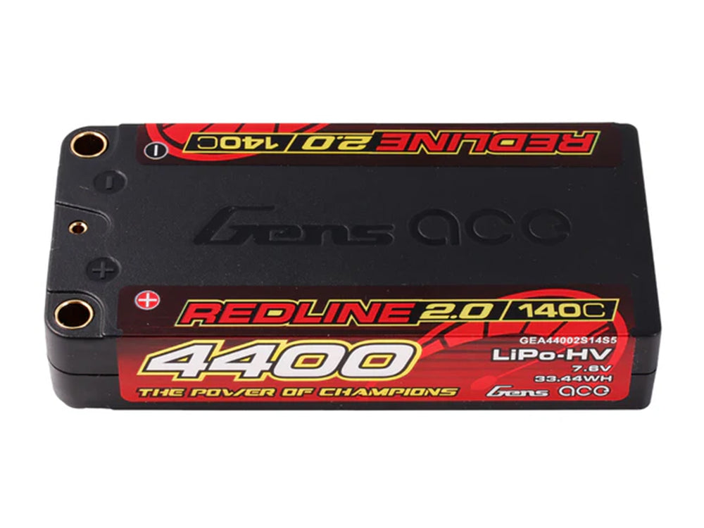 Gens Ace Li-Po HV Car Hard Case 2S1P 7.6V 4400mAh 140C RL2 5mm GC2H4400S-140G5