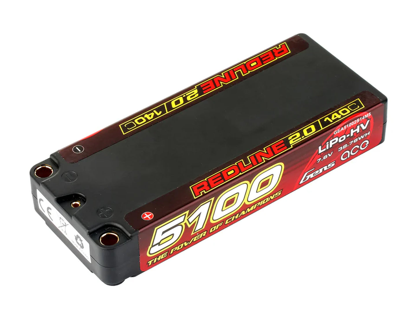 Gens Ace Li-Po HV Car Hard Case 2S1P 7.6V 5100mAh 140C with 5mm GC2H5100-140G5
