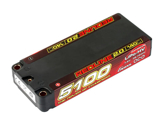 Gens Ace Li-Po HV Car Hard Case 2S1P 7.6V 5100mAh 140C with 5mm GC2H5100-140G5