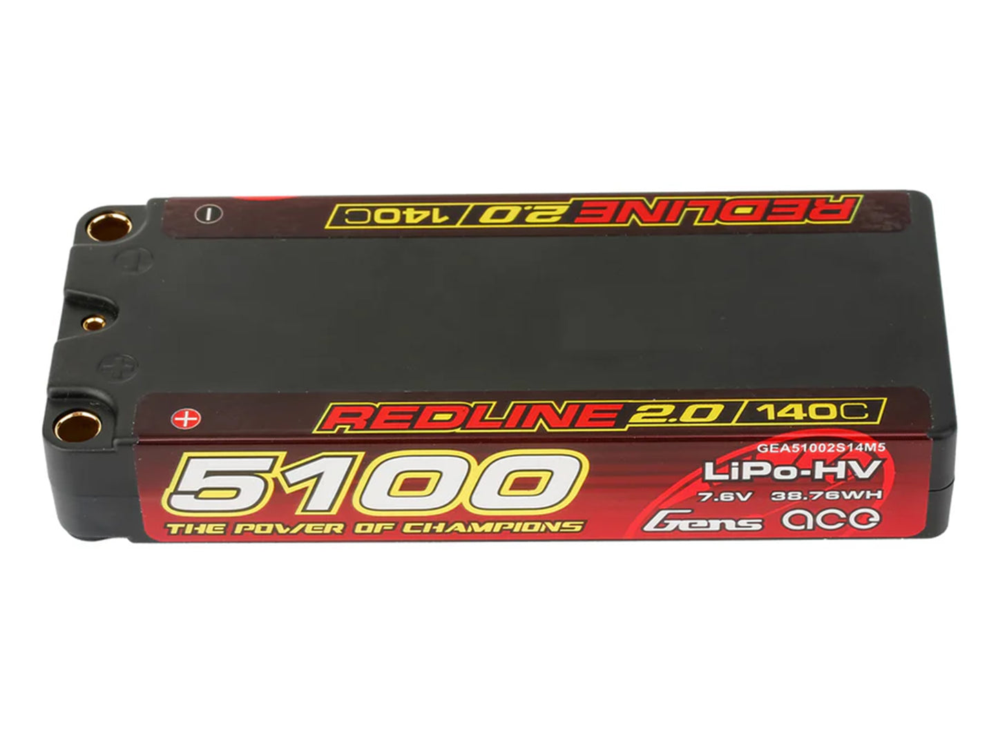 Gens Ace Li-Po HV Car Hard Case 2S1P 7.6V 5100mAh 140C with 5mm GC2H5100-140G5
