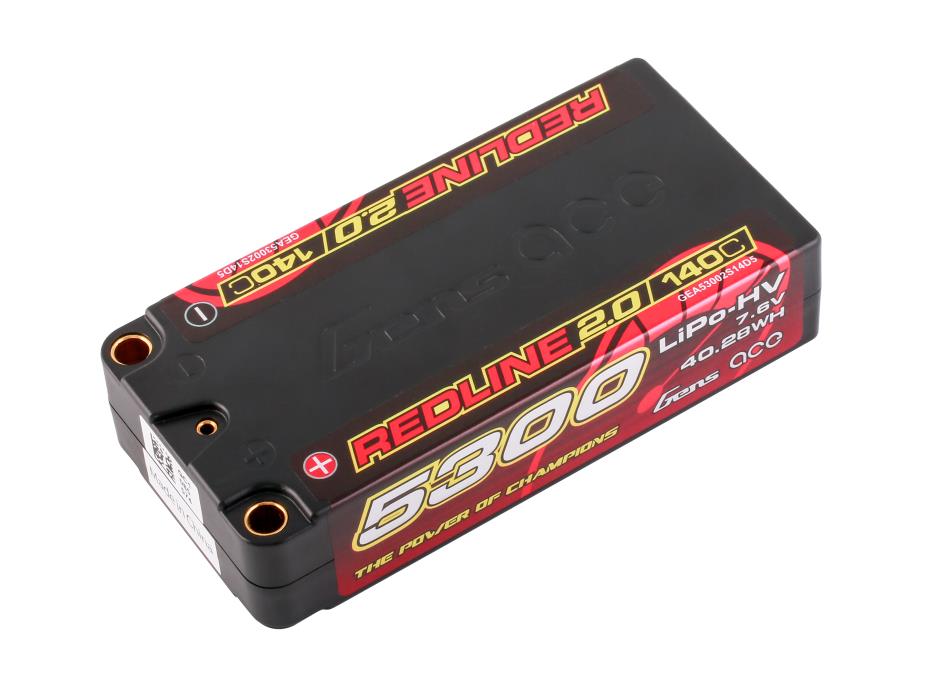 Gens Ace Li-Po HV Car Hard Case 2S2P 7.6V 5300mAh 140C RL2 5mm GC2H5300S-140G5