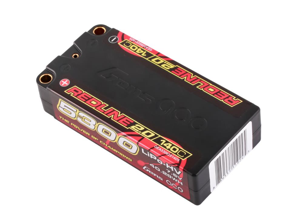 Gens Ace Li-Po HV Car Hard Case 2S2P 7.6V 5300mAh 140C RL2 5mm GC2H5300S-140G5