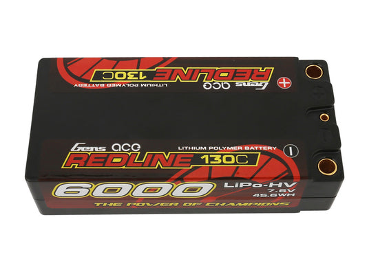 Gens Ace Li-Po HV Car Hard Case 2S2P 7.6V 6000mAh 130C RL Short 5mm GC2H6000S-130G5