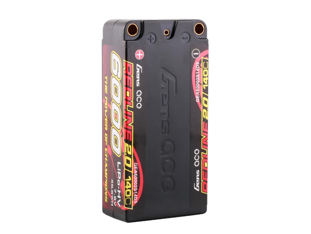 Gens Ace Li-Po HV Car Hard Case 2S2P 7.6V 6000mAh 140C RL2, 5mm GC2H6000S-140G5