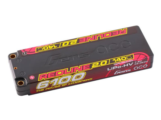 Gens Ace Li-Po HV Car Hard Case 2S1P 7.6V 6100mAh 140C RL2 w/5mm GC2H6100-140G5