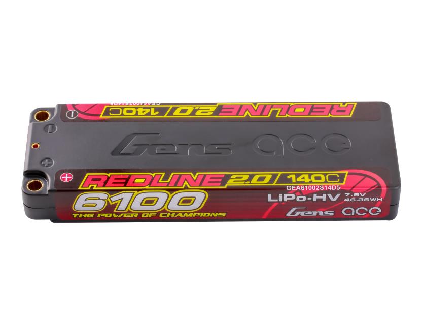 Gens Ace Li-Po HV Car Hard Case 2S1P 7.6V 6100mAh 140C RL2 w/5mm GC2H6100-140G5