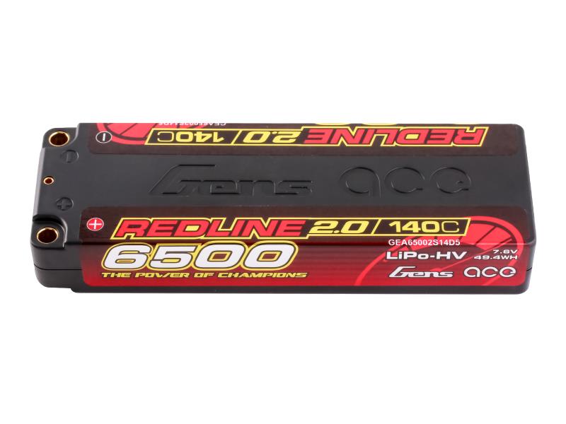 Gens Ace Li-Po HV Car Hard Case 2S1P 7.6V 6500mAh 140C RL2 w/5mm GC2H6500-140G5