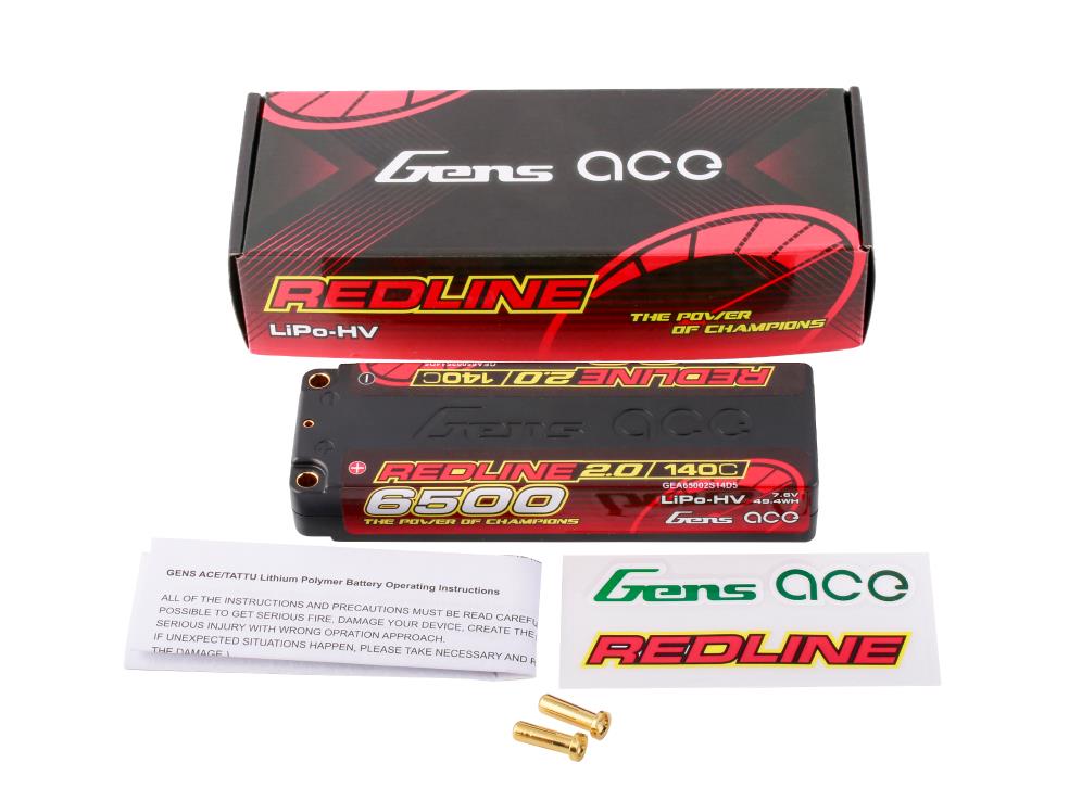 Gens Ace Li-Po HV Car Hard Case 2S1P 7.6V 6500mAh 140C RL2 w/5mm GC2H6500-140G5