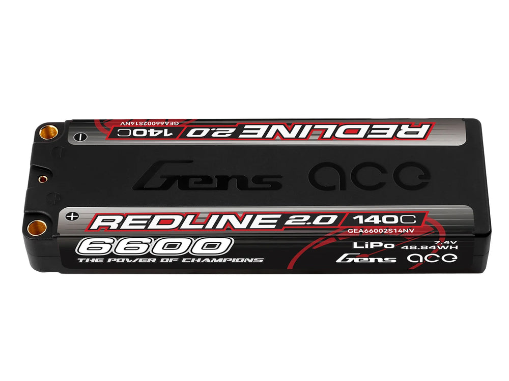 Gens Ace Li-Po HV Car Hard Case 2S1P 7.6V 6600mAh 140C RL2 w/5mm GC2H6600-140G5R