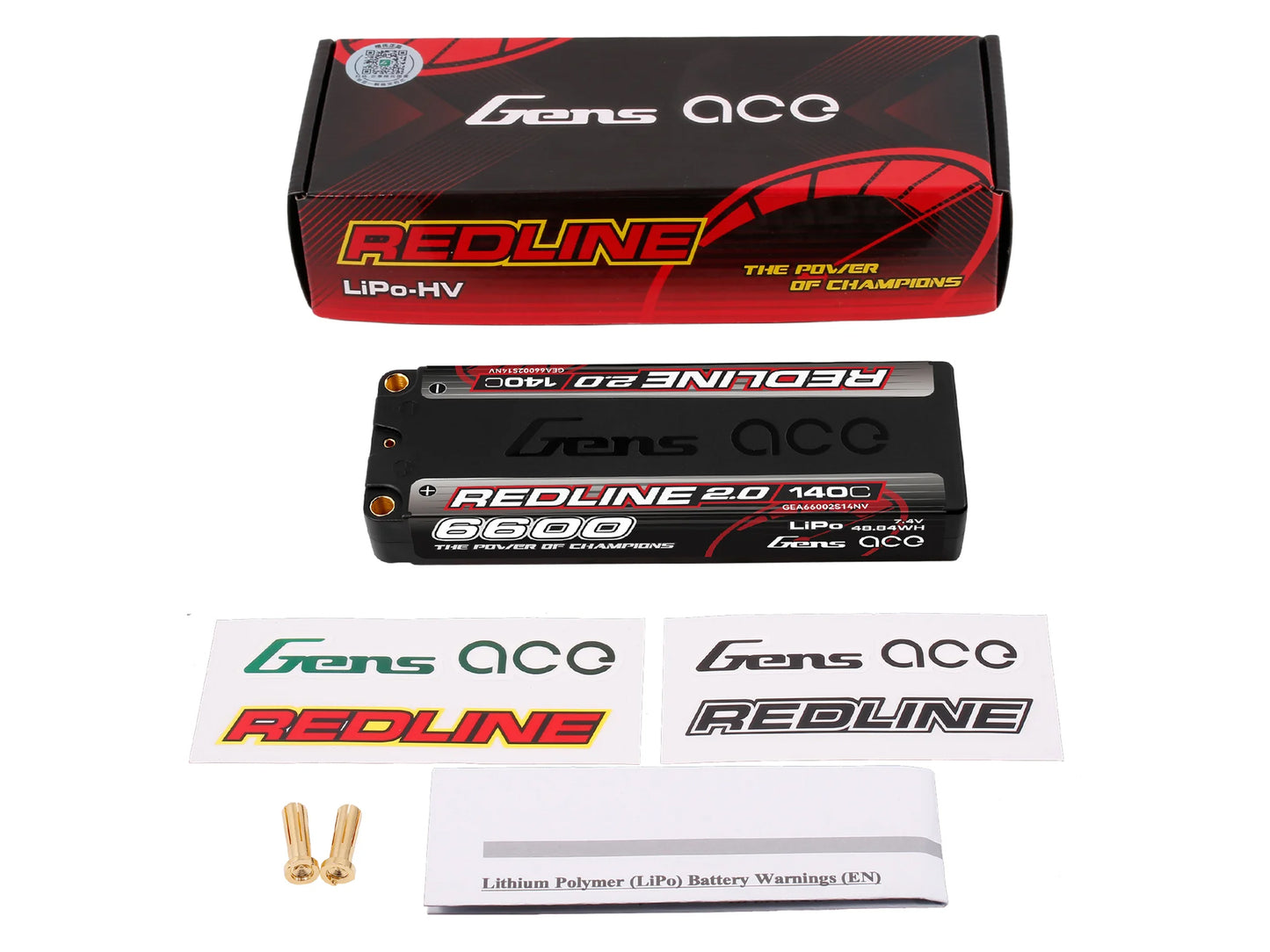 Gens Ace Li-Po HV Car Hard Case 2S1P 7.6V 6600mAh 140C RL2 w/5mm GC2H6600-140G5R