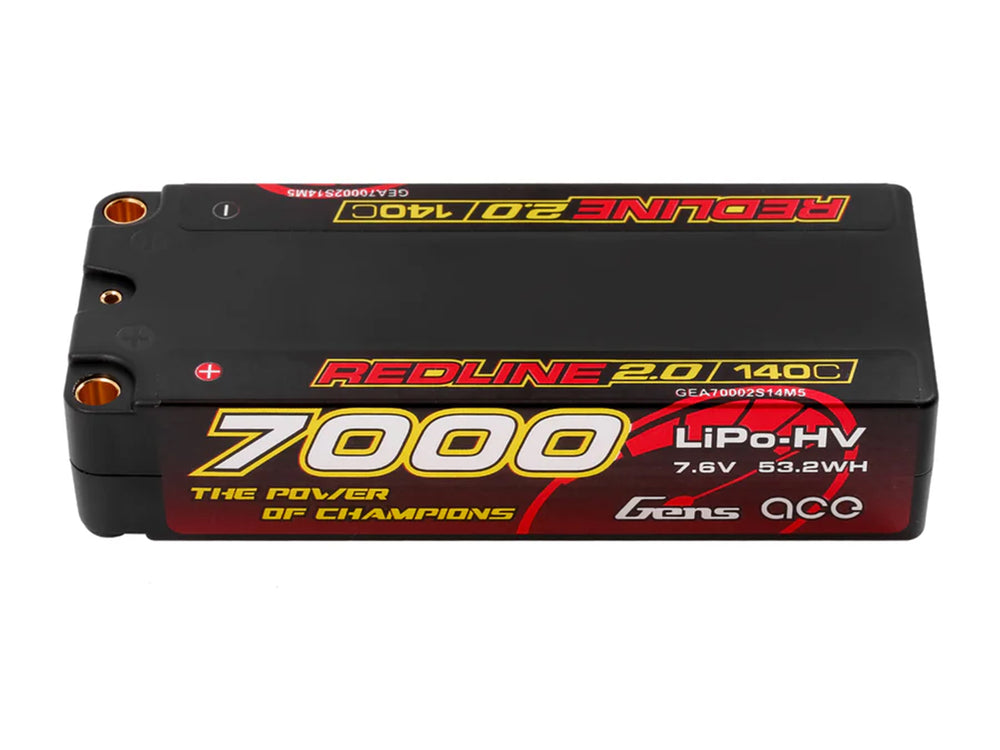 Gens Ace Li-Po HV Car Hard Case 2S1P 7.4V 7000mAh 140C RL2 w/5mm GC2H7000-140G5