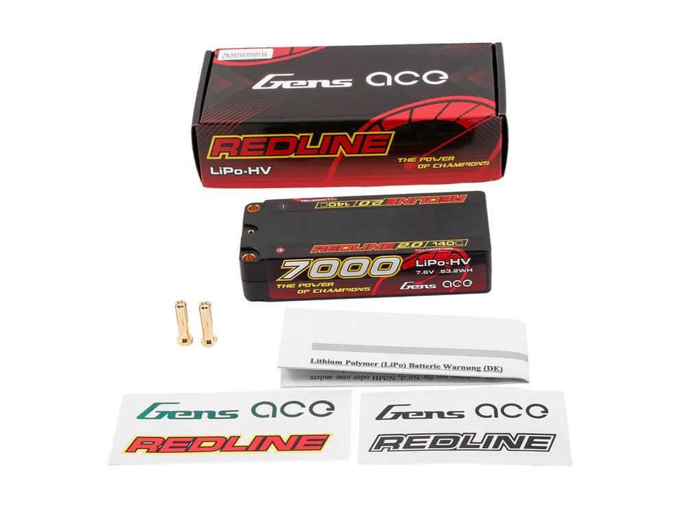 Gens Ace Li-Po HV Car Hard Case 2S1P 7.4V 7000mAh 140C RL2 w/5mm GC2H7000-140G5
